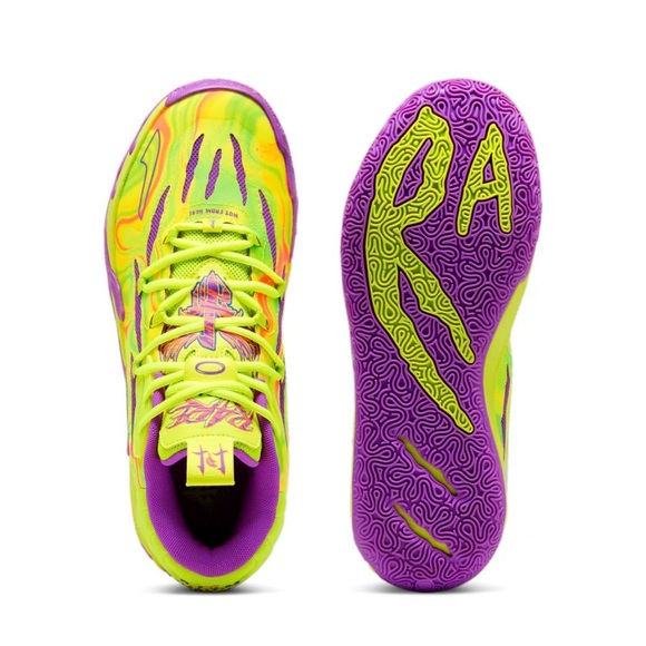 Puma MB.03 Spark LaMelo Ball Basketball Shoes Yellow and Purple Glimmer 10.5 - Picture 5 of 17